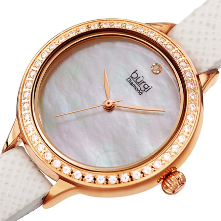 Burgi Diamond White Mother of Pearl Dial Ladies Watch BUR224WT