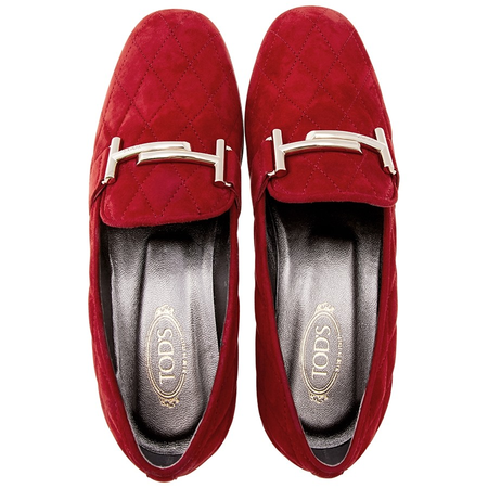 Tod's Ladies Classic Red Quilted Ballerina Shoe XXW0ZZ0W230HR0