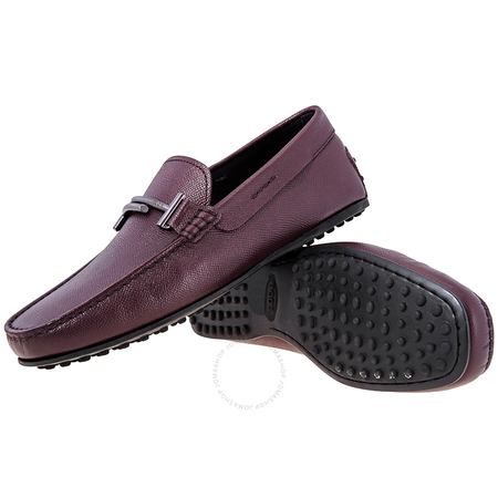 Tod's Men's Burgundy Leather City Gommini Driving Shoes XXM0LR0Q700PLTR801