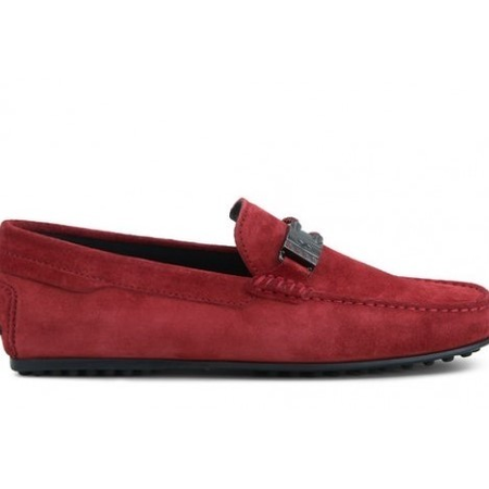 Tod's Men's Red Ferrari City Gommino Driving Suede Shoes XRM0LR0Y890RE0R007