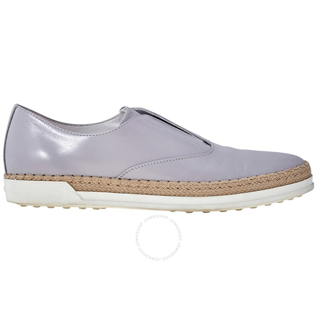 Tod's Womens Espadrilles Leather Slip On Shoes in Medium Cement XXW0TV0J9807WRB219