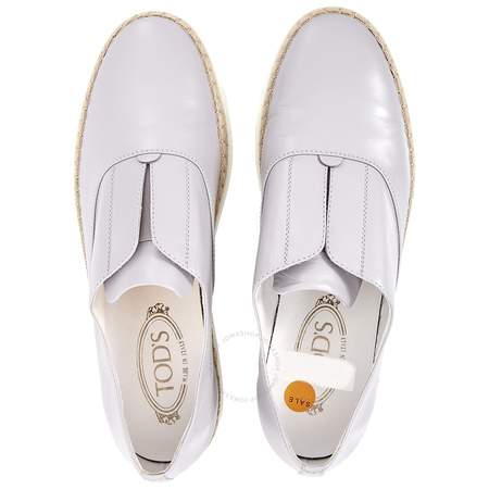 Tod's Womens Espadrilles Leather Slip On Shoes in Medium Cement XXW0TV0J9807WRB219