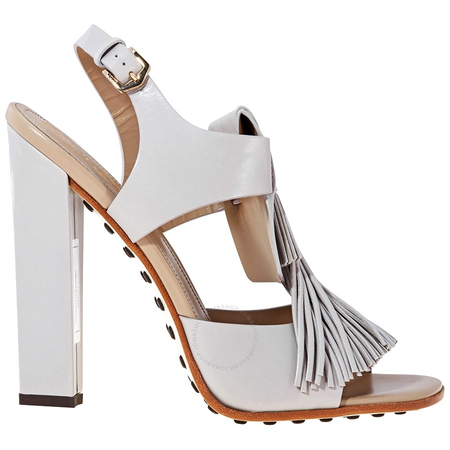 Tod's Womens Fringed Leather Heels in Medium Grey XXW0TT0J87008HB210