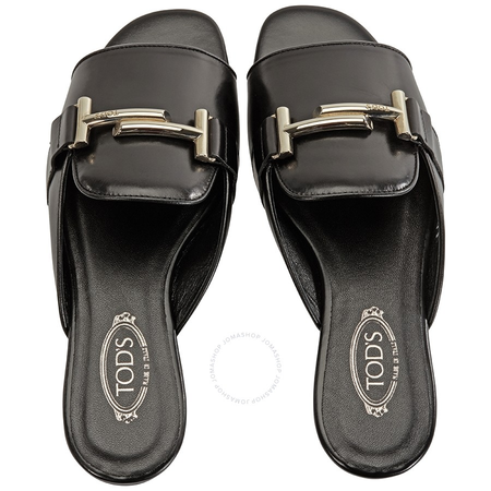 Tod's Womens Leather Slippers in Black XXW33A0U030EHOB999