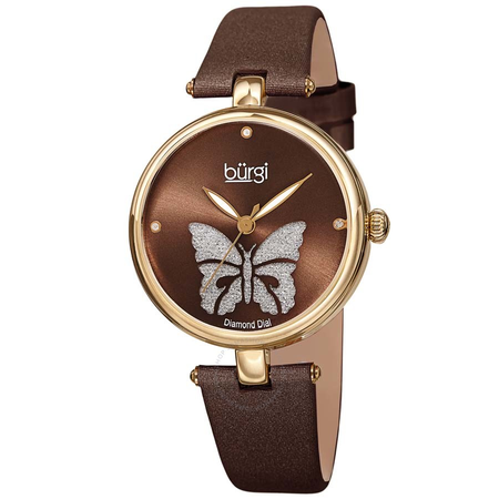 Burgi Crystal Brown Dial Ladies Watch BUR233BR