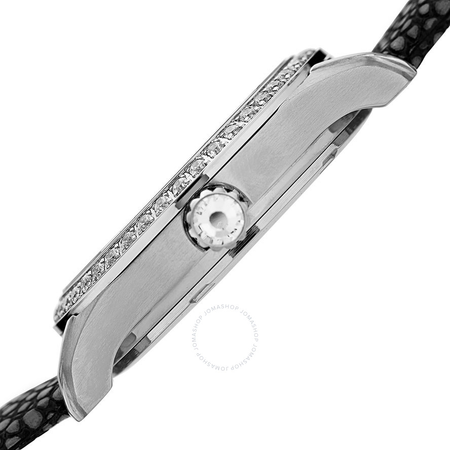 Burgi Mother Of Pearl Dial Ladies Black Polka Dot Leather Watch BUR160BK