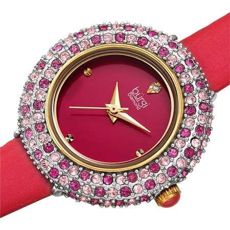 Burgi Quartz Diamond Pink Dial Ladies Watch BUR240PK
