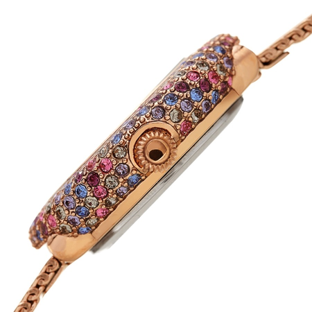 Burgi Quartz Diamond Silver Dial Ladies Watch BUR258RGPU