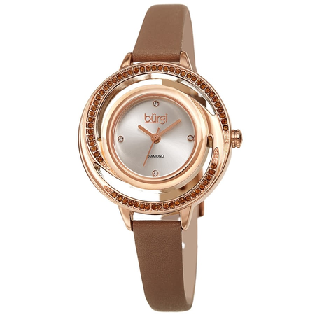 Burgi Quartz Diamond Silver Dial Ladies Watch BUR261TP