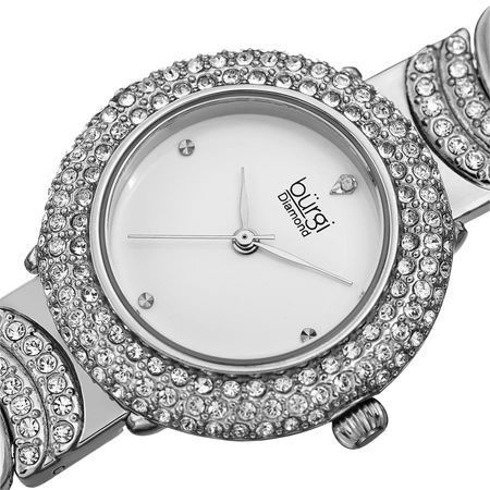 Burgi Quartz Diamond White Dial Ladies Watch BUR266SS