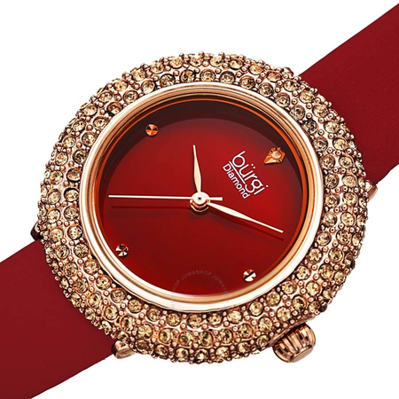 Burgi Diamond Red Dial Ladies Watch BUR227BUR