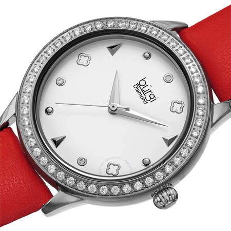 Burgi Diamond White Dial Ladies Watch BUR221RD