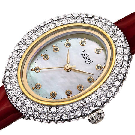 Burgi Crystal White Dial Ladies Watch BUR234RD