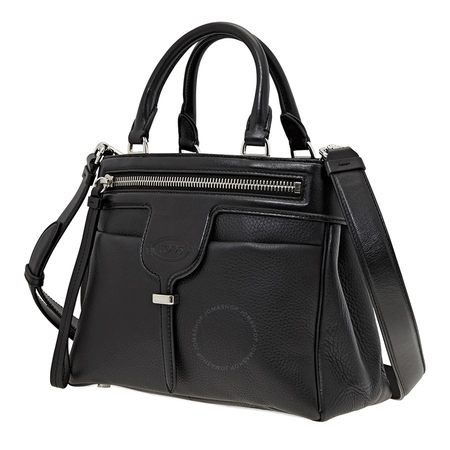 Tod's Ladies Top Handle bag Jutti Black Ans 2 Manici Zip Tophdl XBWANSF0200II9B999