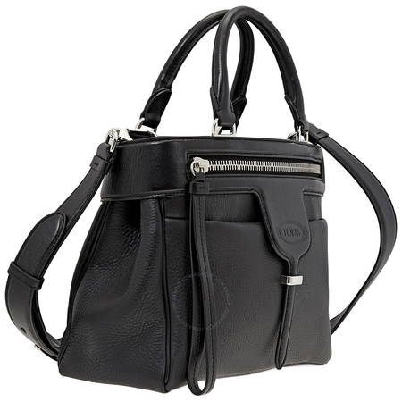Tod's Ladies Top Handle bag Jutti Black Ans 2 Manici Zip Tophdl XBWANSF0200II9B999