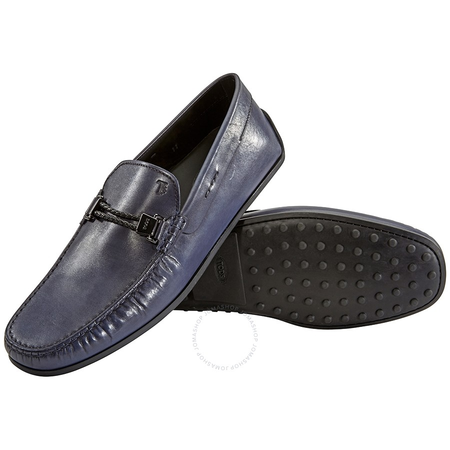 Tod's Men's Light Blue Ink Leather Moccasins XXM0VH0O760D9CU817