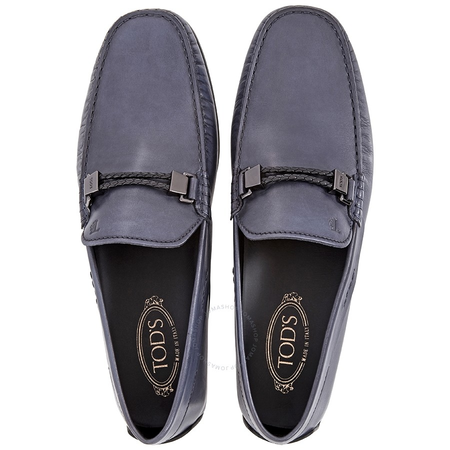 Tod's Men's Light Blue Ink Leather Moccasins XXM0VH0O760D9CU817