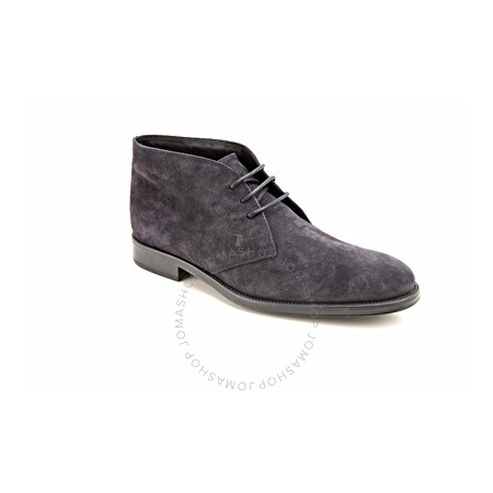 Tod's Men's Dark Denim Blue Suede Desert Ankle Boots With Laces XXM0RQ00D800P0U810