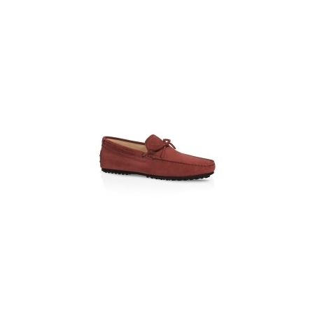 Tod's Men's Dark Terracotta Nubuck Leather Moccasins XXM0LR00051RE0G834