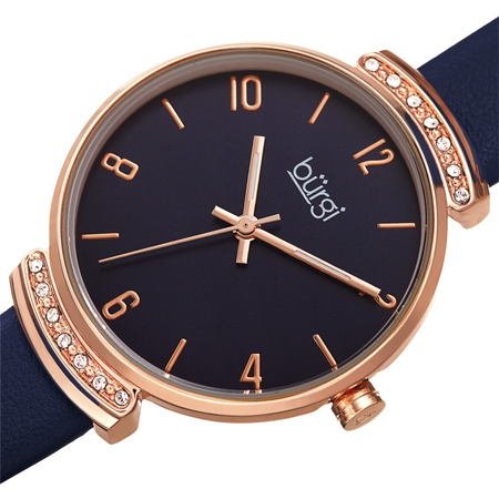 Burgi Quartz Blue Dial Ladies Watch BUR254BU