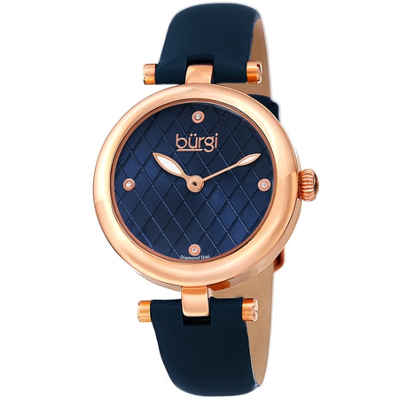 Burgi Quartz Diamond Blue Dial Ladies Watch BUR196BU