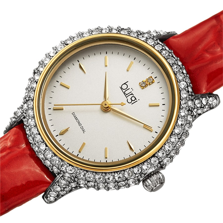 Burgi Quartz Diamond White Dial Ladies Watch BUR249RD