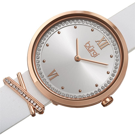 Burgi Quartz Silver Dial Ladies Watch BUR264WT