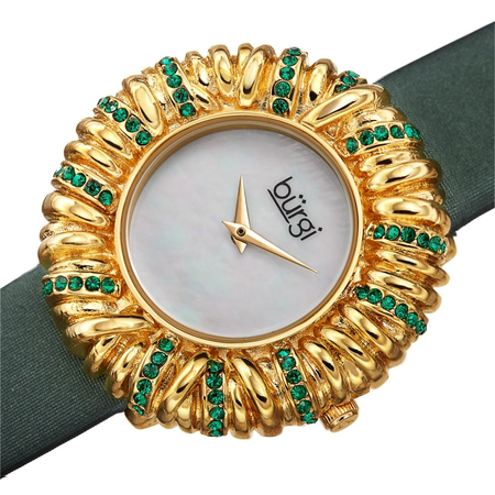 Burgi Quartz White Dial Ladies Watch BUR255GN