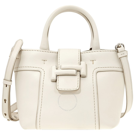 Tod's Ladies Tote bag Double Bag White Shop Doppia T Fasc Mini XBWDOTA0100XPAB015