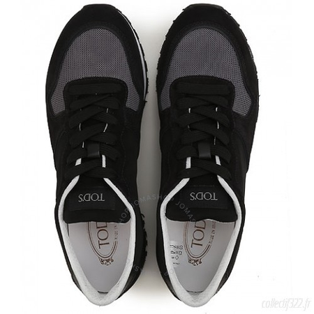 Tod's Men's Suede Lace Up Active Trainer Sneaker in Black/Dark Lead XXM0YM0R360GDC2B74