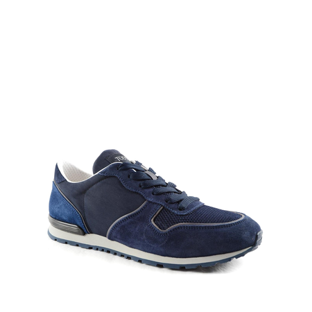 Tod's Men's  Suede Lace Up Active Trainer Sneaker in Galaxy/Dark Denim Blue XXM0YM0R360GCT57FT