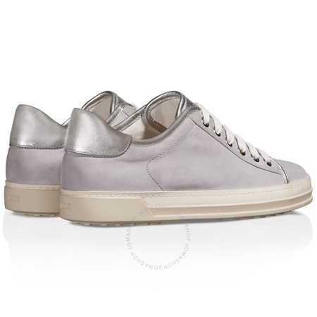 Tod's Womens Nubuck Metallic Leather Shoes in Medium Cement/ Silver XXW0VB0I310GA10AHF
