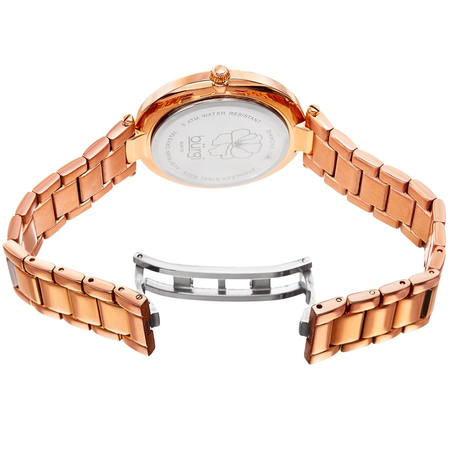 Burgi Quartz Diamond Silver Dial Ladies Watch BUR179RG