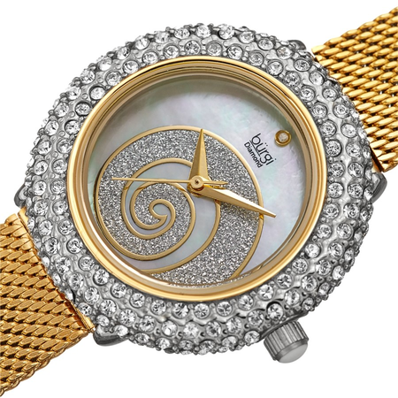 Burgi Quartz Diamond White Dial Ladies Watch BUR259YGS