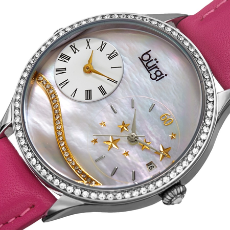 Burgi Quartz White Dial Ladies Watch BUR184PK