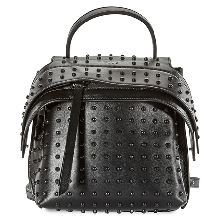 Tod's Ladies Shoulder Bag Wave Black Amr Zaino Mini Gom Ao XBWAMSGA101XMAB999