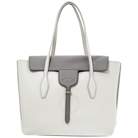Tod's Ladies Tote bag Joy Light Gray New Joy Tote Large Bicolr XBWANXA0300RIB8Z38