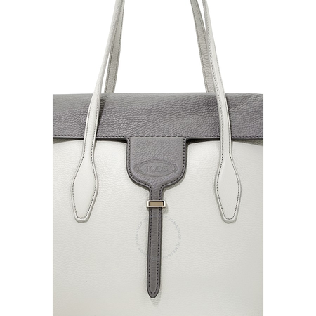 Tod's Ladies Tote bag Joy Light Gray New Joy Tote Large Bicolr XBWANXA0300RIB8Z38