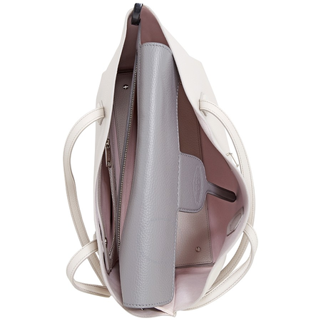 Tod's Ladies Tote bag Joy Light Gray New Joy Tote Large Bicolr XBWANXA0300RIB8Z38