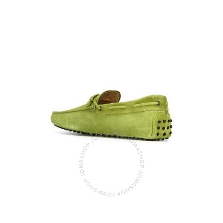 Tod's Men's Dark Green Lime Suede Leather Moccasins XXM0GW05470RE0V206