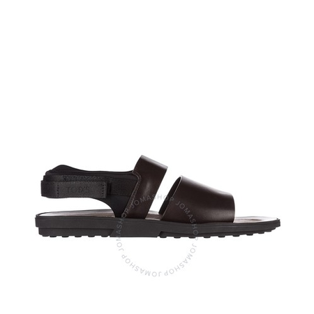 Tod's Men's Leather Sandals in Dark Brown/Black XXM10A0S450FWE0531