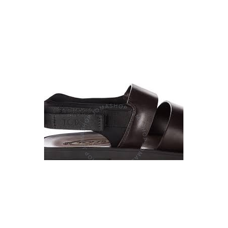 Tod's Men's Leather Sandals in Dark Brown/Black XXM10A0S450FWE0531