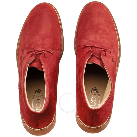 Tod's Men's Dark Orange Red Suede Ankle Boots XXM0OX00D80VEKR007