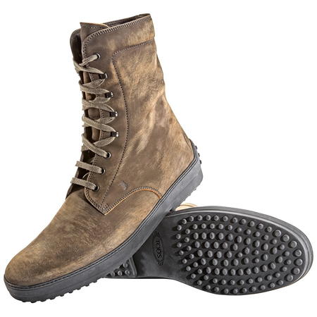 Tod's Men's Medium Clay Genuine Leather Ankle Boots Winter Gommino XXM0HW00500FL1B213