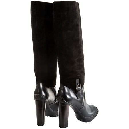 Tod's Womens High-Heeled Leather Boots in Black XXW0OJ0C990GH1B999