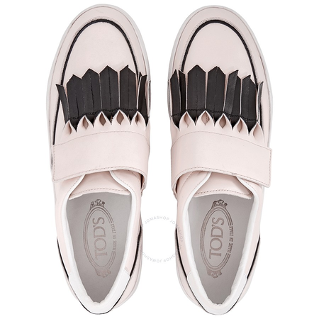 Tod's Womens Leather Sneakers in Light Pink/Black/White XXW0XK0P370BRK0Y75