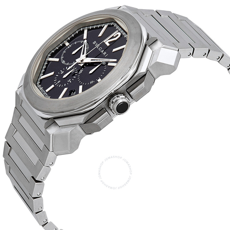 Bvlgari Octo Velocissimo Black Dial Stainless Steel Chronograph Men's Watch 102116