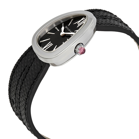 Bvlgari Serpenti Black Dial Ladies Double Wrap Leather Watch 102782