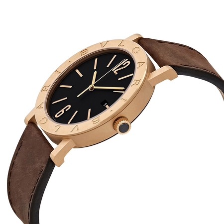 Bvlgari Solotempo Black Dial Automatic Men's Bronze Watch 102977