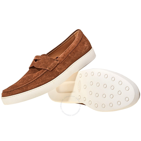 Tod's Men's  Brushed Leather Loafers in Light Walnut XXM22A00010RE0S818